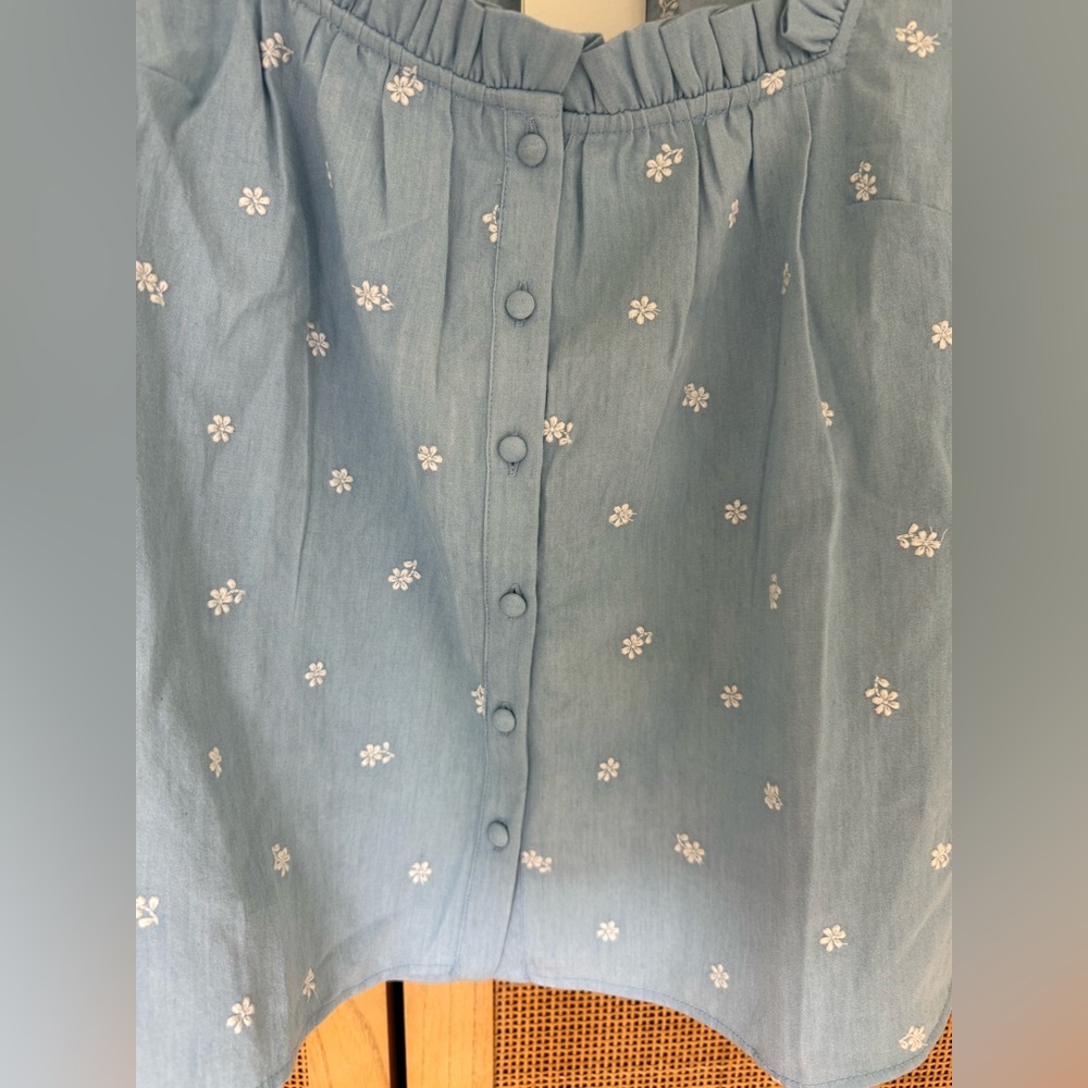 Sezane Kellia Blouse in Denim size 6 NWT 100% cotton - Picture 9 of 16